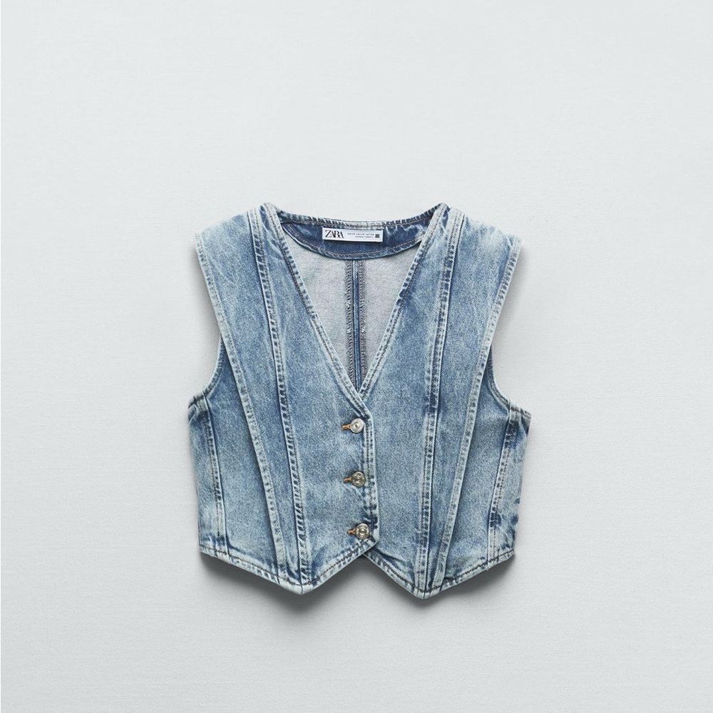 Zara | Washed Denim Vest